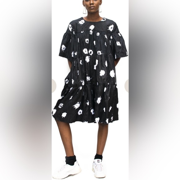 BUSAYO Gbenga African Swing Black White Dress M NWT - Picture 1 of 8